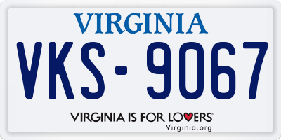 VA license plate VKS9067