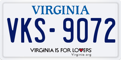 VA license plate VKS9072