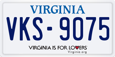 VA license plate VKS9075