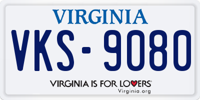 VA license plate VKS9080