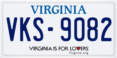 VA license plate VKS9082