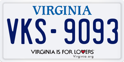 VA license plate VKS9093