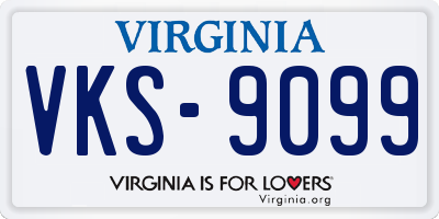 VA license plate VKS9099