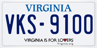 VA license plate VKS9100