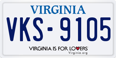 VA license plate VKS9105