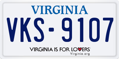 VA license plate VKS9107