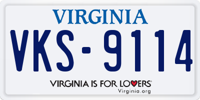 VA license plate VKS9114
