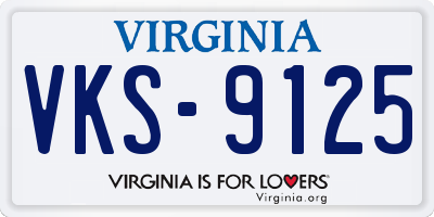 VA license plate VKS9125