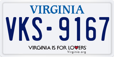 VA license plate VKS9167