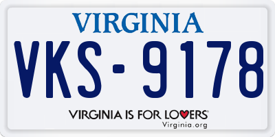 VA license plate VKS9178