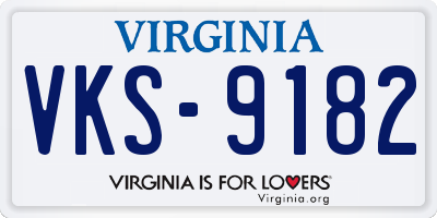VA license plate VKS9182