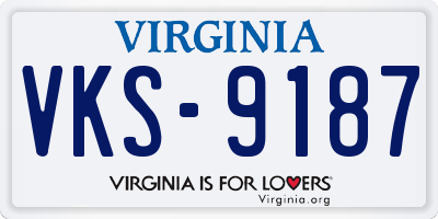 VA license plate VKS9187