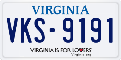 VA license plate VKS9191