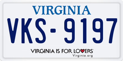 VA license plate VKS9197