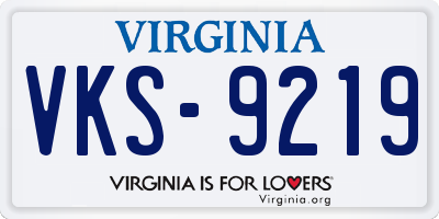 VA license plate VKS9219