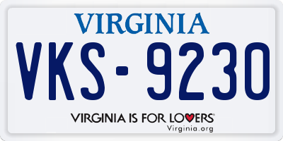 VA license plate VKS9230