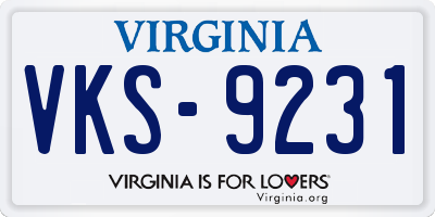 VA license plate VKS9231
