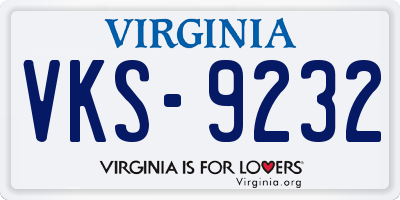 VA license plate VKS9232