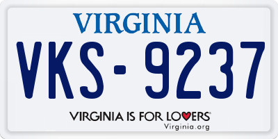 VA license plate VKS9237