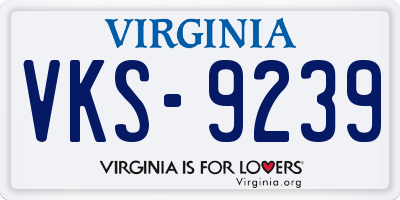 VA license plate VKS9239