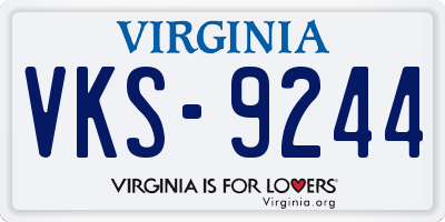 VA license plate VKS9244