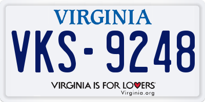 VA license plate VKS9248