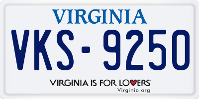 VA license plate VKS9250