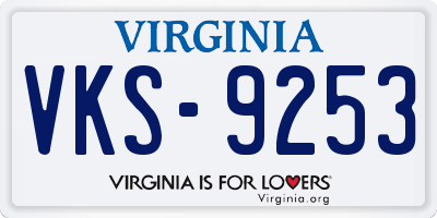 VA license plate VKS9253