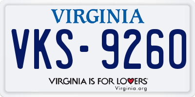 VA license plate VKS9260