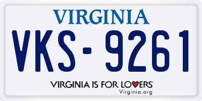 VA license plate VKS9261