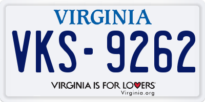 VA license plate VKS9262