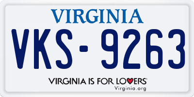 VA license plate VKS9263