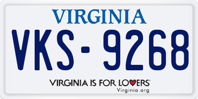 VA license plate VKS9268