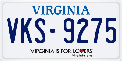 VA license plate VKS9275