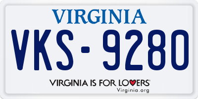 VA license plate VKS9280