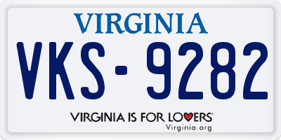 VA license plate VKS9282