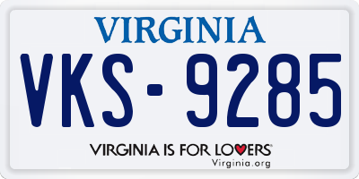 VA license plate VKS9285