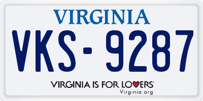 VA license plate VKS9287