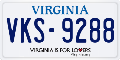 VA license plate VKS9288