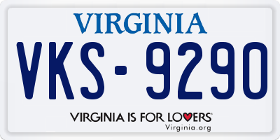 VA license plate VKS9290