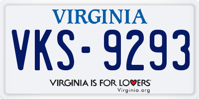 VA license plate VKS9293