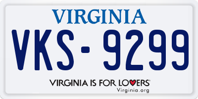 VA license plate VKS9299