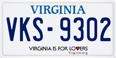 VA license plate VKS9302