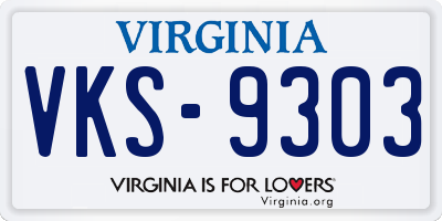 VA license plate VKS9303