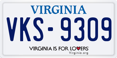 VA license plate VKS9309