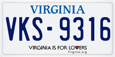 VA license plate VKS9316