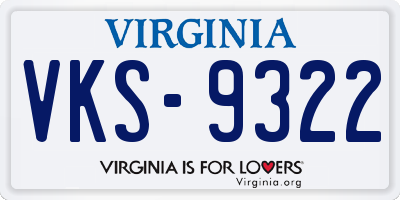 VA license plate VKS9322
