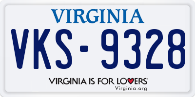 VA license plate VKS9328