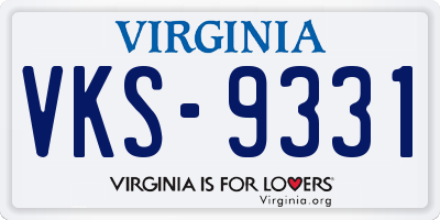VA license plate VKS9331