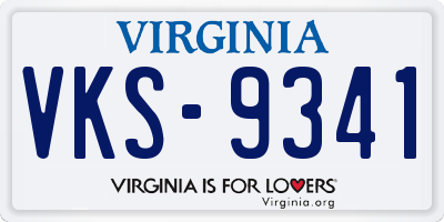 VA license plate VKS9341